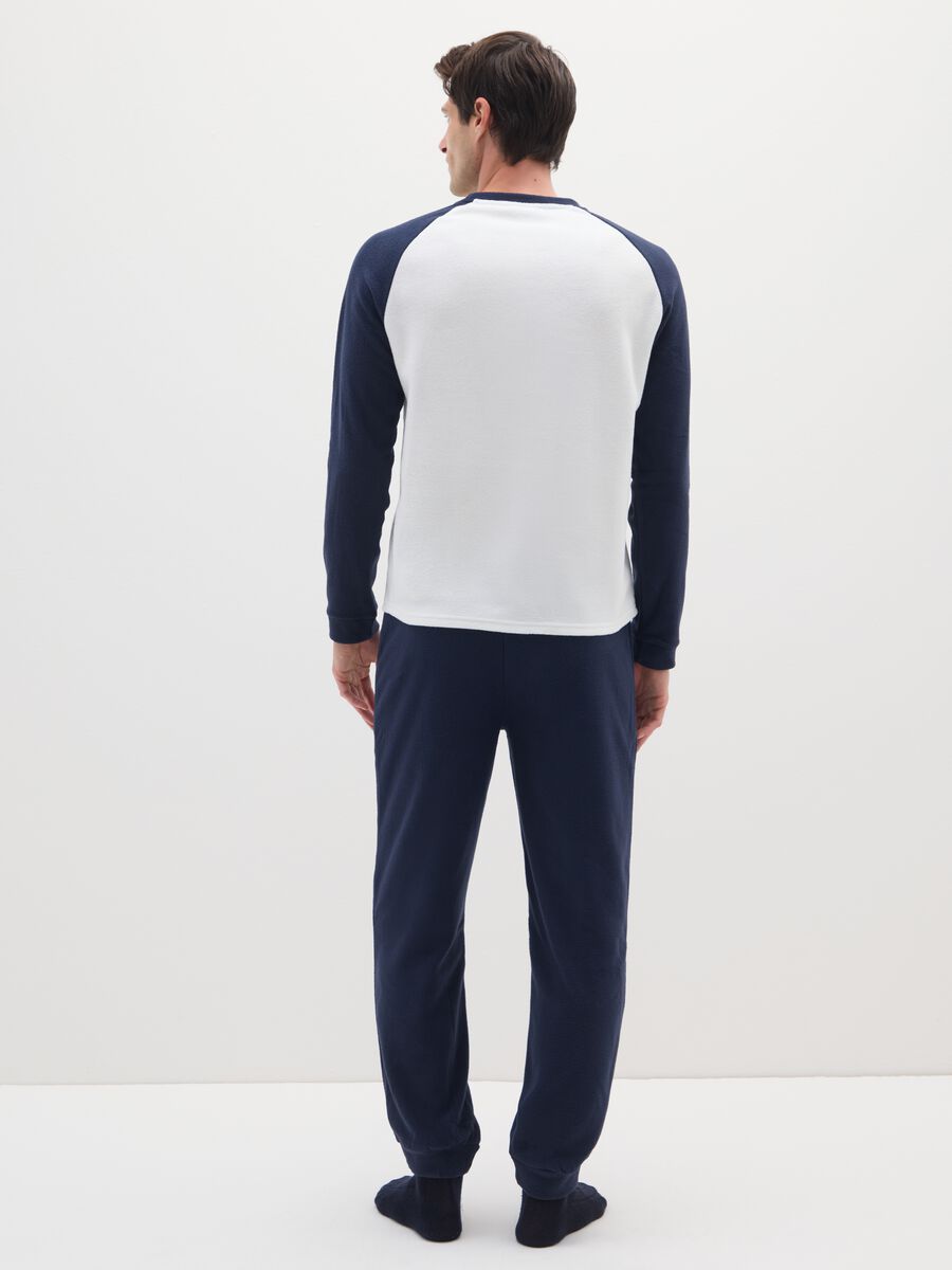 Blue Snoopy Print Fleece Pyjamas_2