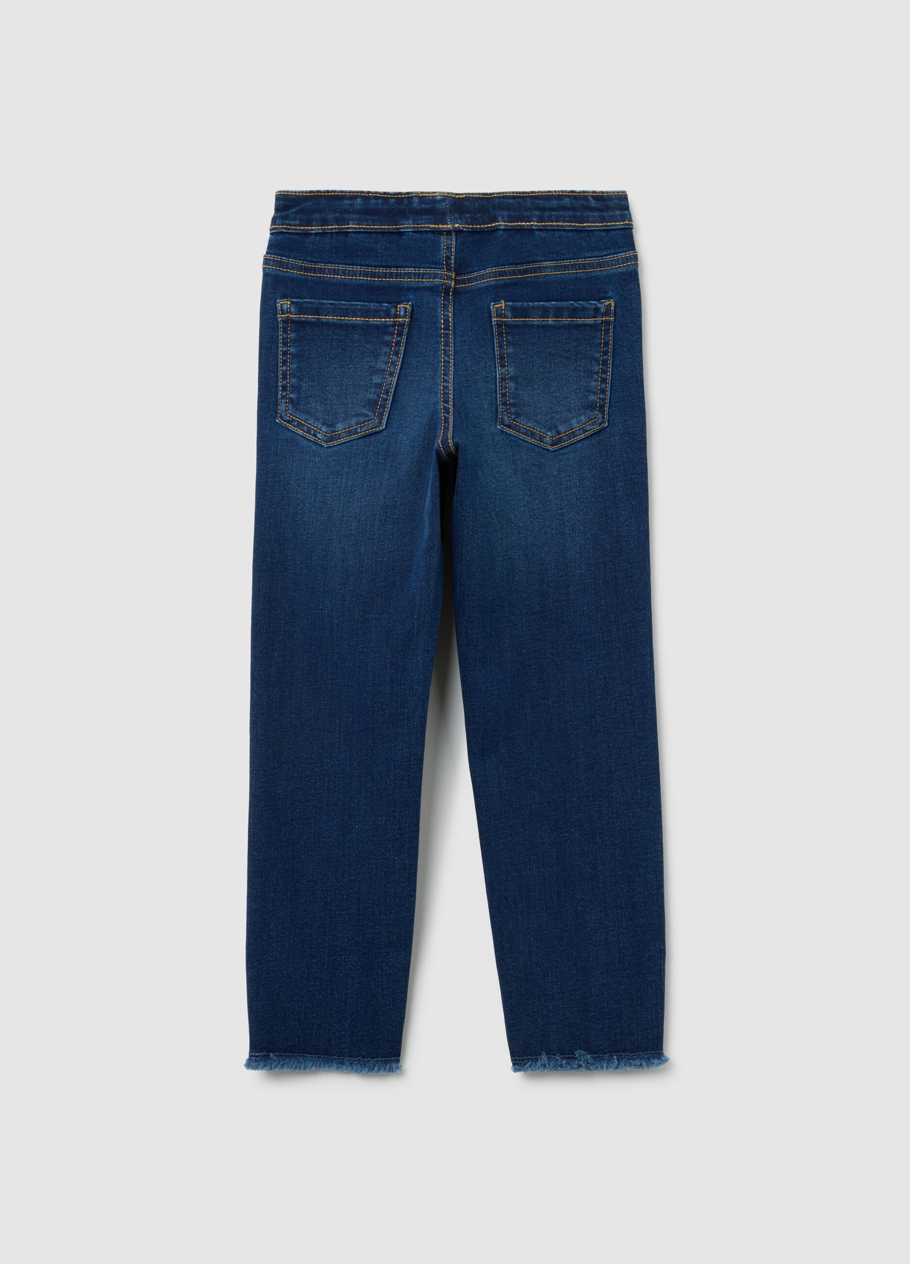 Girls' blue denim skinny fit jeggings