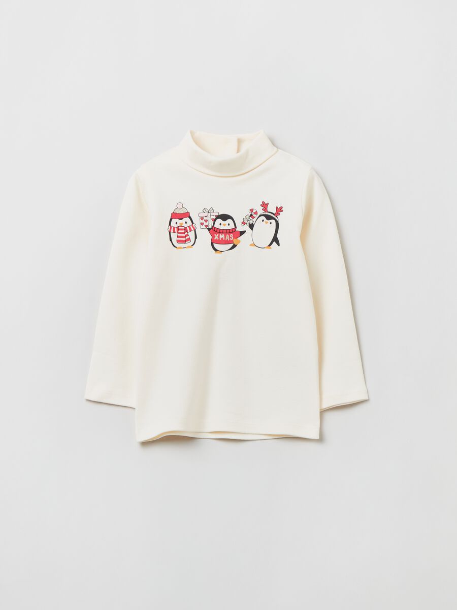 T-shirt maniche lunghe a collo alto_0
