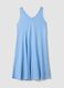Light blue linen-viscose blend midi dress with V-neck, regular fit_4