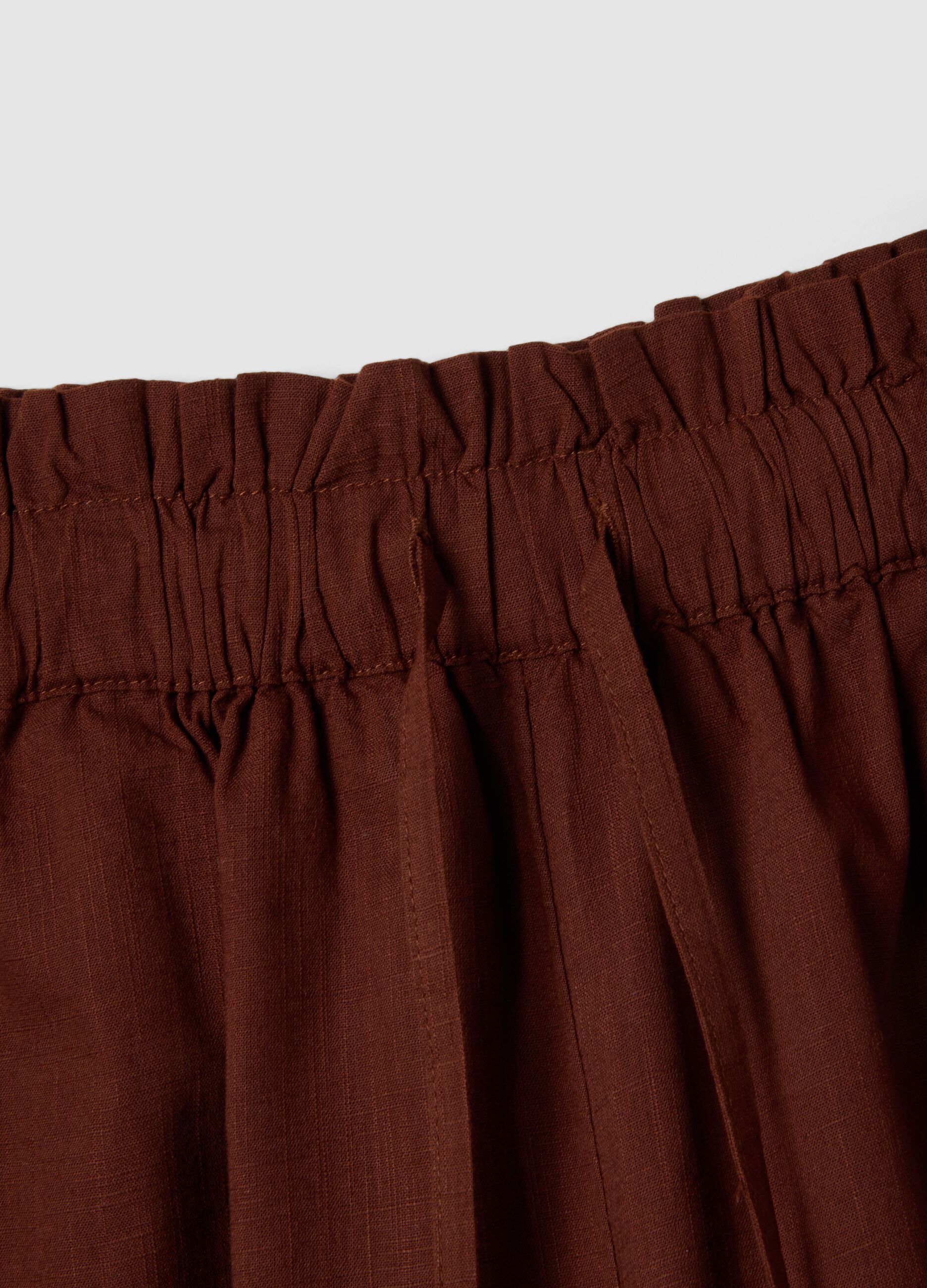 Brown pure cotton regular-fit shorts