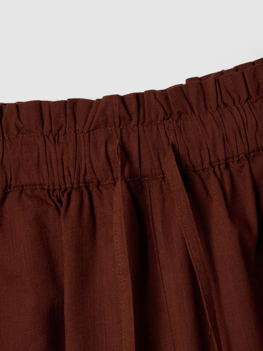 Brown pure cotton regular-fit shorts_1