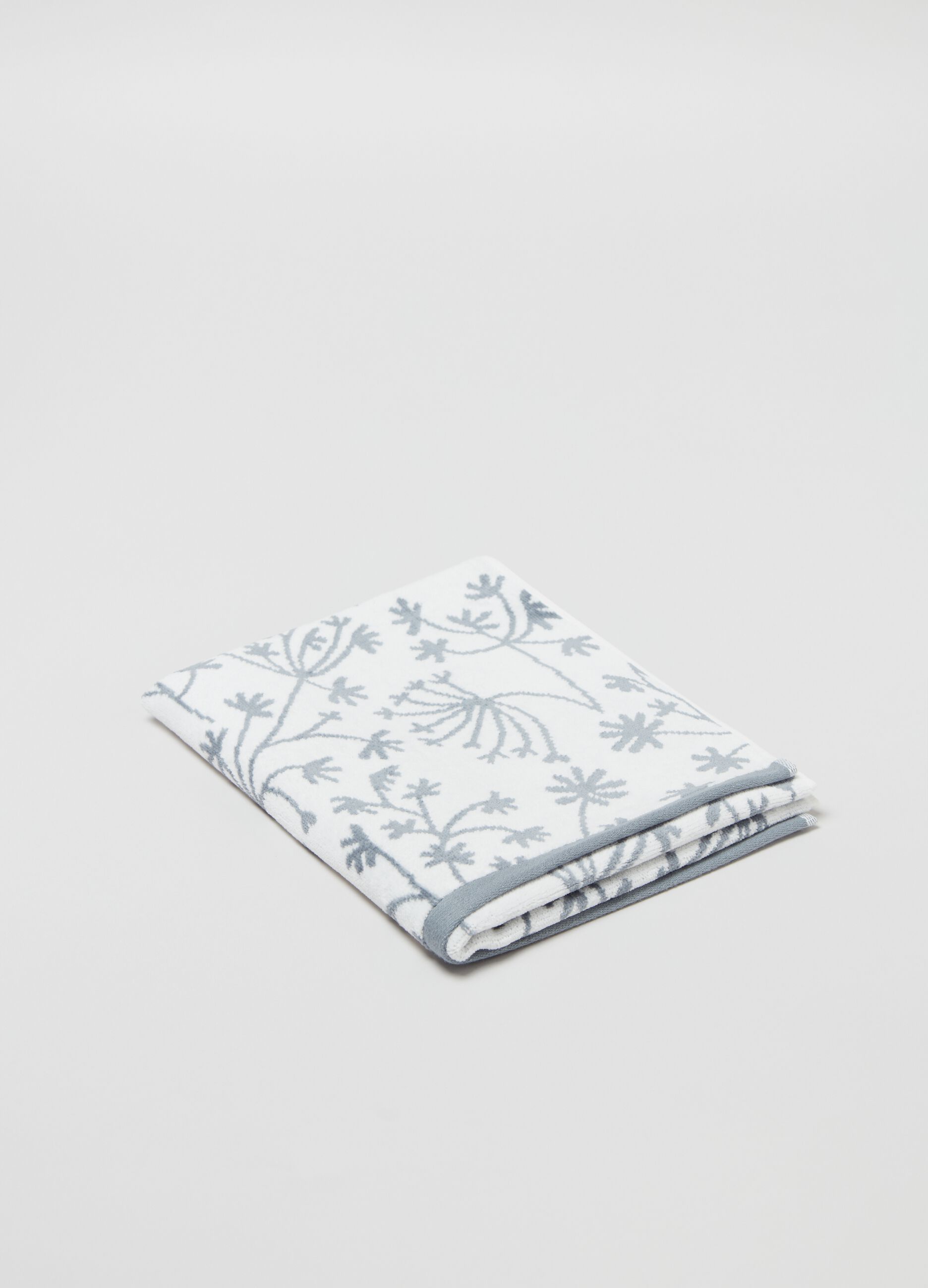 Asciugamano viso 50x90 ramage grigio chiaro velour_0