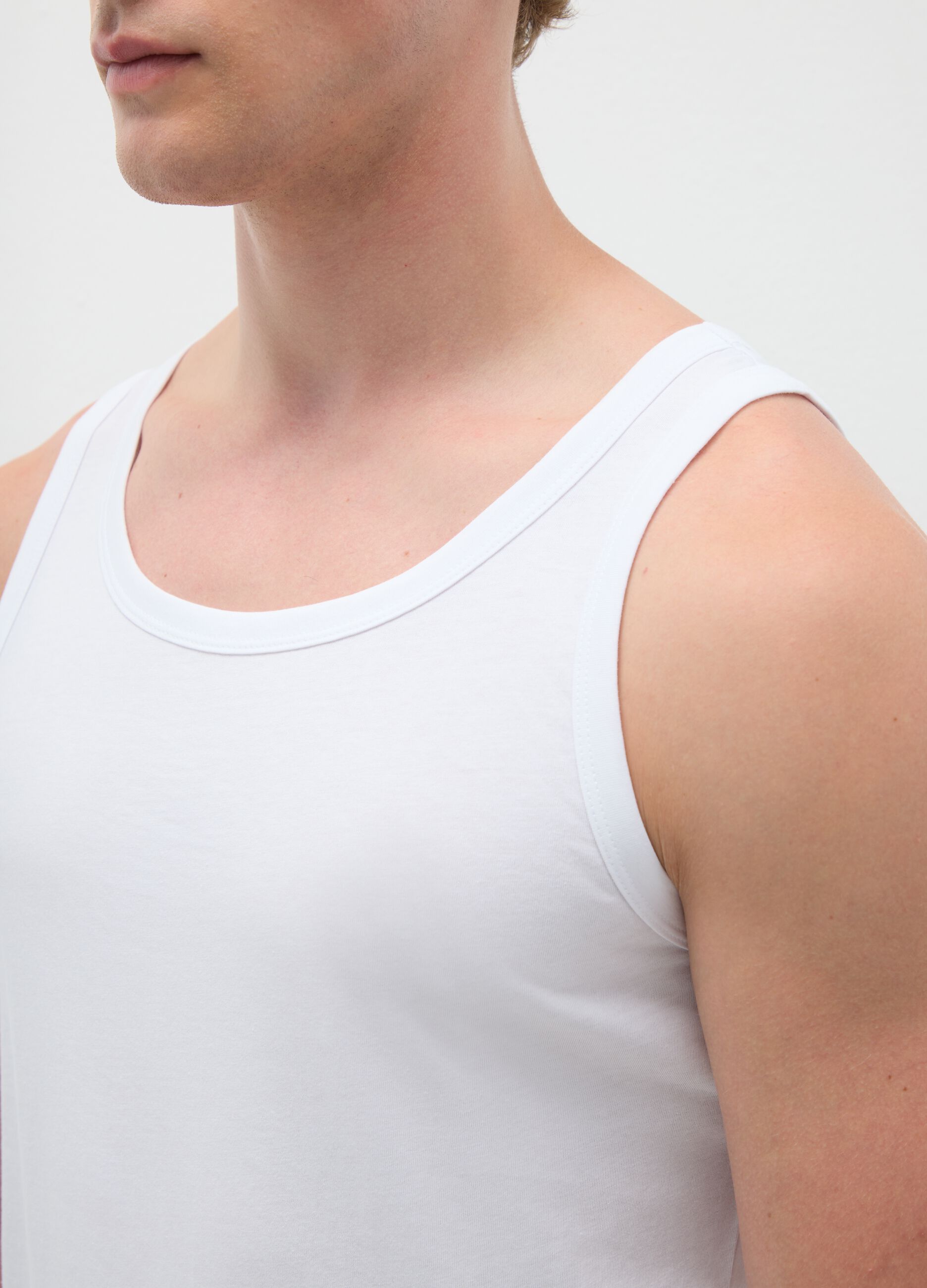 Men's Triple Pack White Cotton Vests Regular Fit