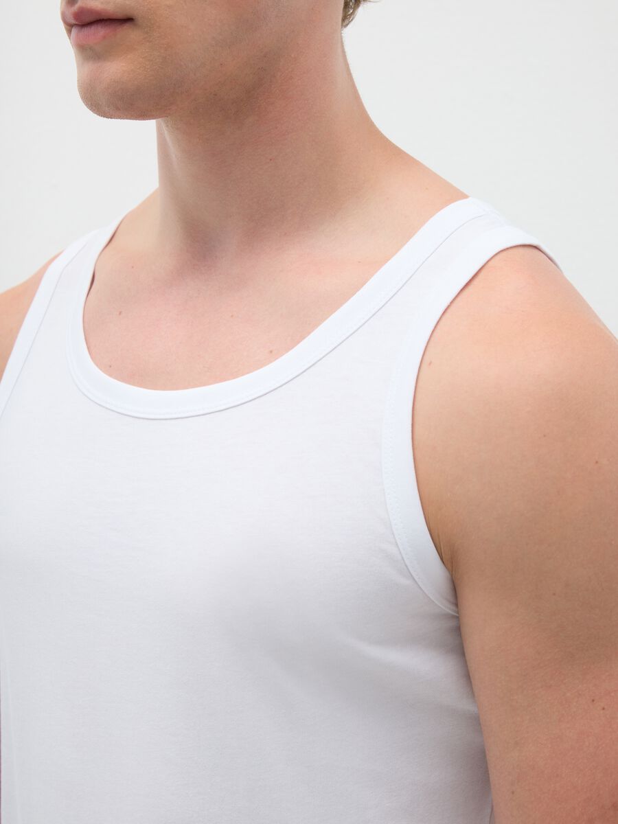 Men's Triple Pack White Cotton Vests Regular Fit_2