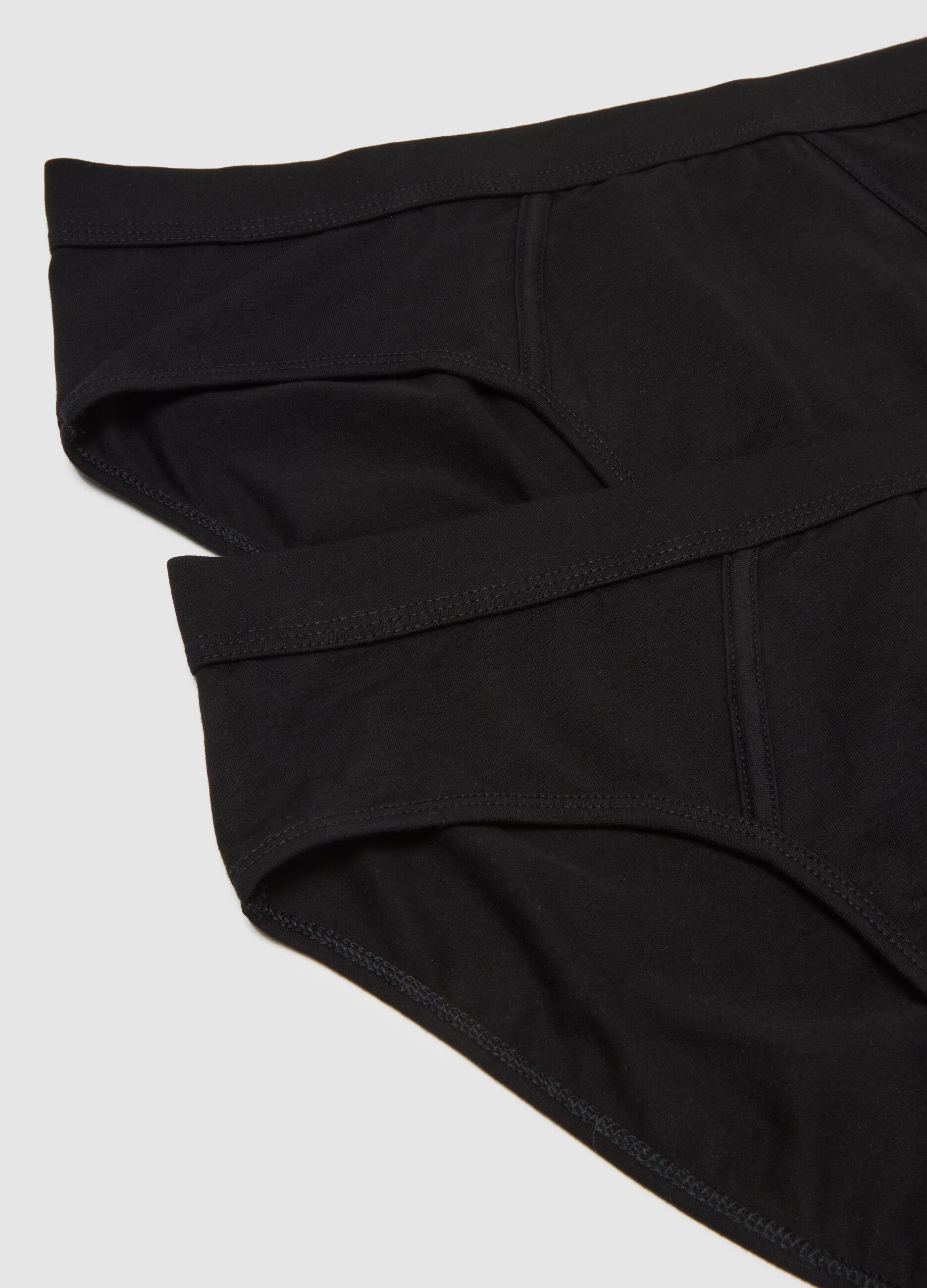 Pack of black elasticated cotton briefs