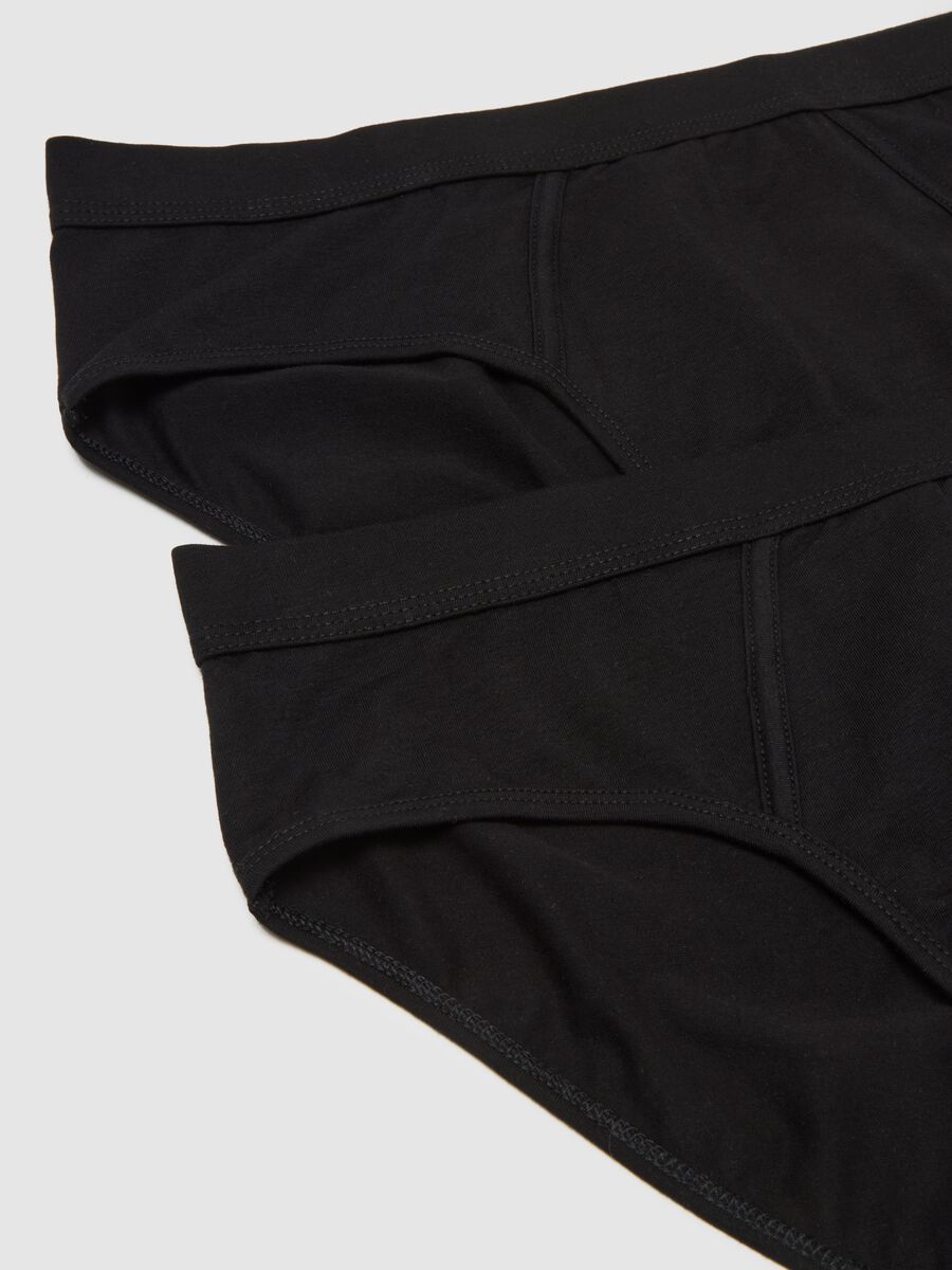 Pack of black elasticated cotton briefs_5
