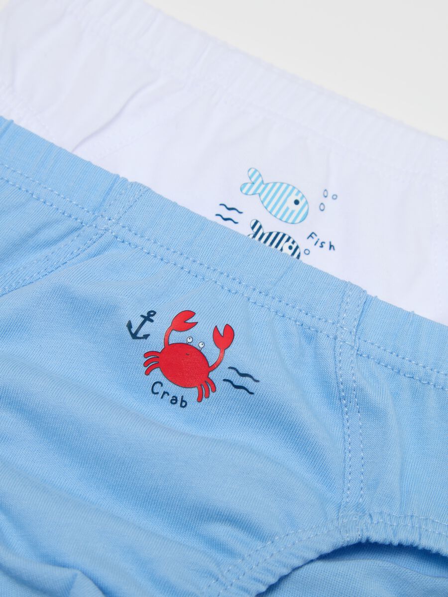 Three-pack briefs in cotton with fish print_2