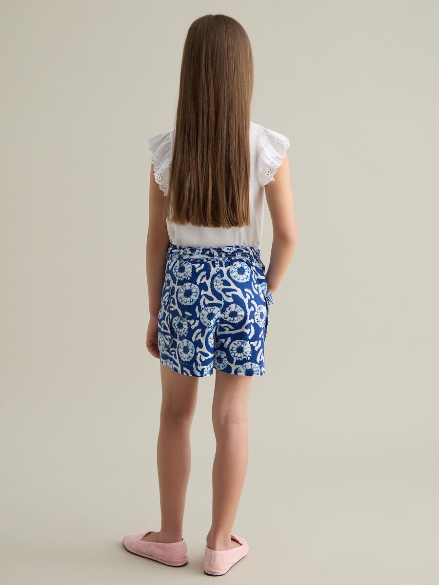 Girls' multicolour pure cotton regular fit shorts_2