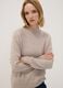 Beige viscose-blend ribbed high-neck jumper, regular fit_0