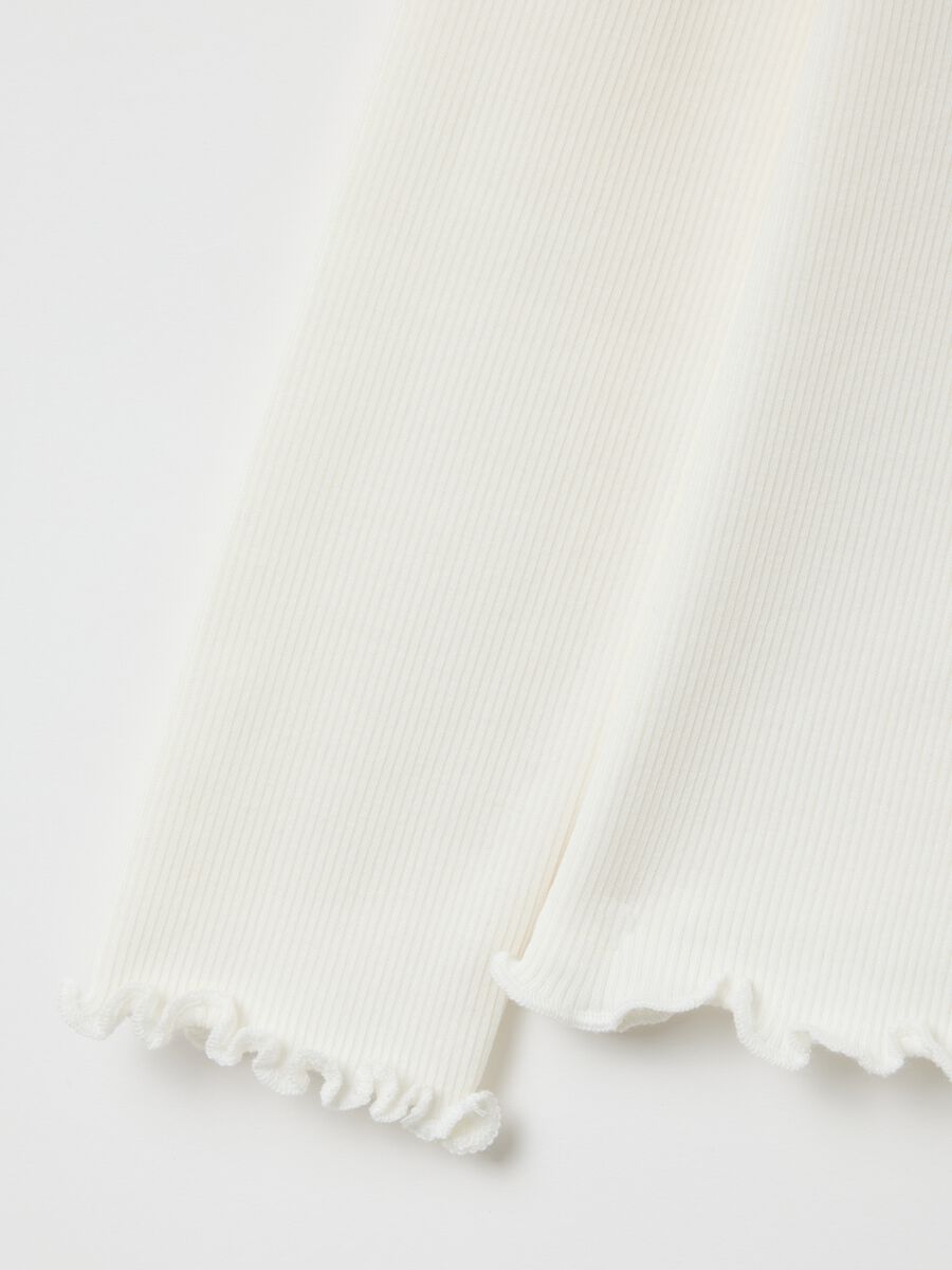 Girls' White Stretch Cotton Blend Regular Fit Top_3