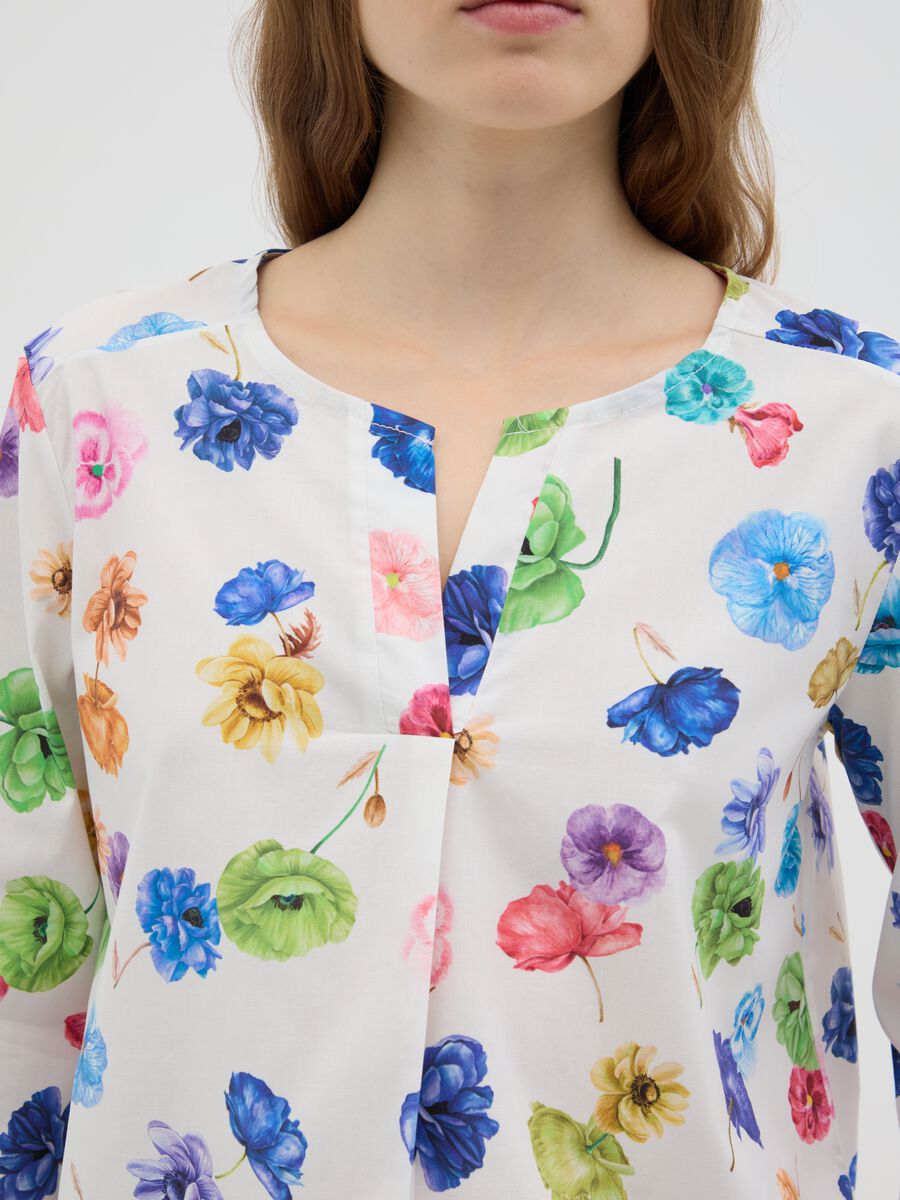 Women's Multicolour Stretch Cotton Blouse Regular Fit_3