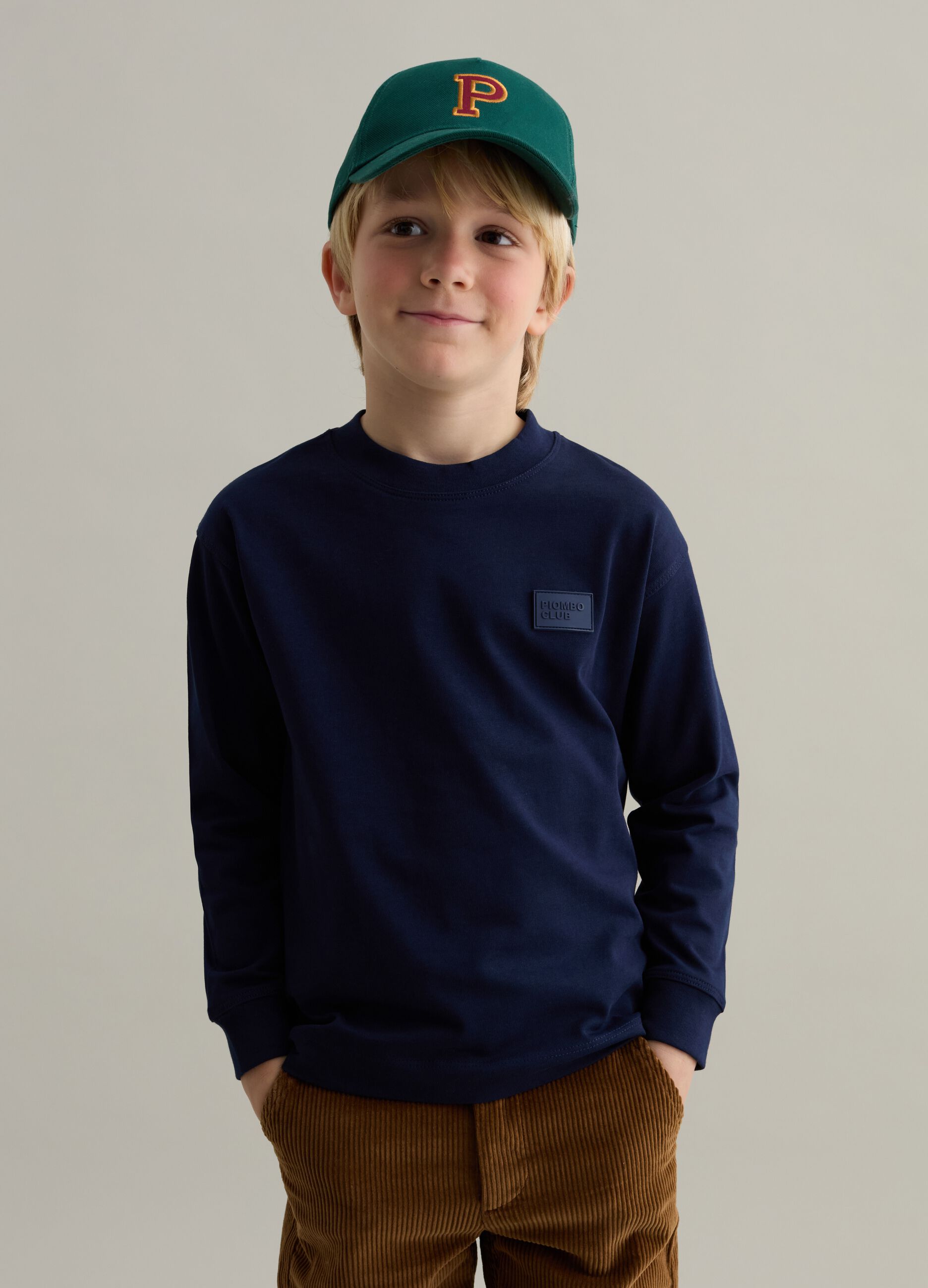 Maglia manica lunga marrone bambino clearance