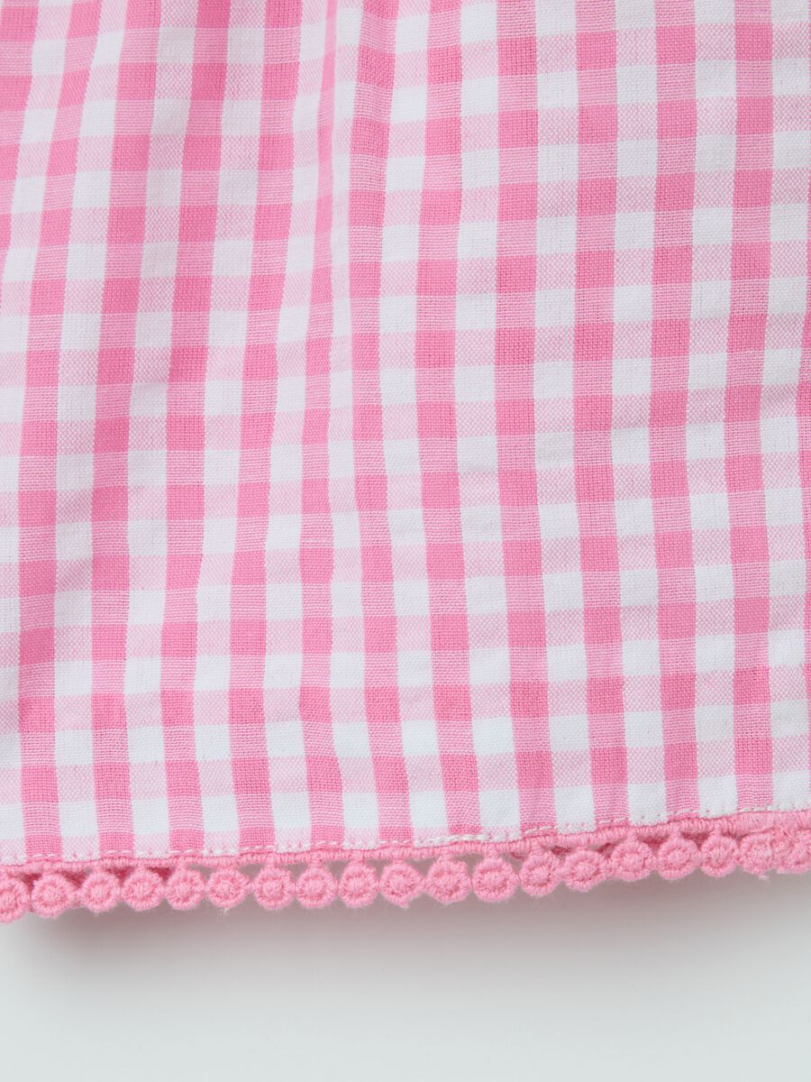 Pink Checkered Shorts with Bow_3