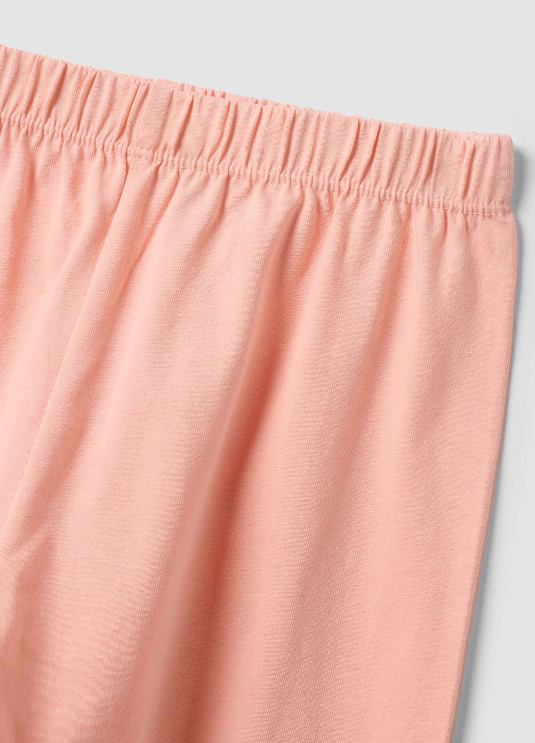 Pigiama rosa in puro cotone organico con stampa coniglietto per bambina