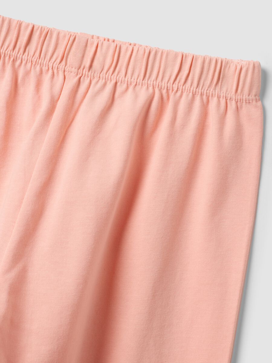 Pigiama rosa in puro cotone organico con stampa coniglietto per bambina_3