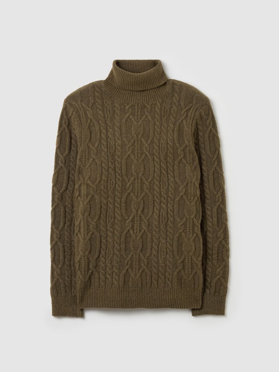 Pullover a trecce con collo alto_4