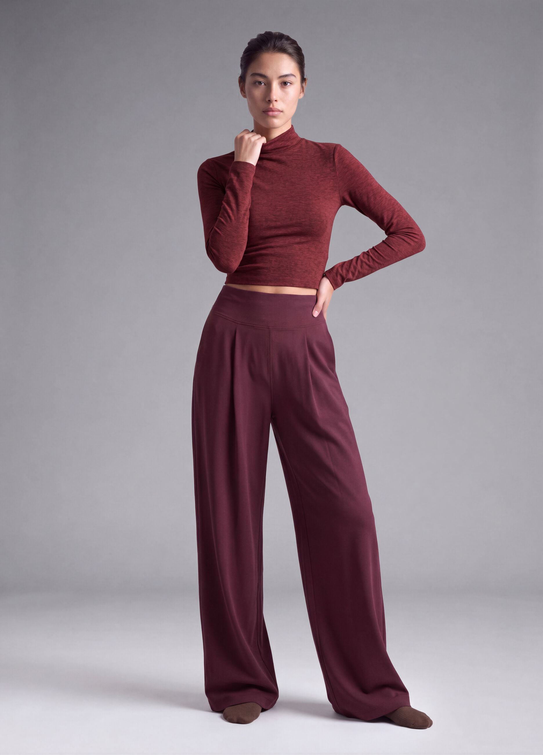 Pantaloni sportivi viola in tessuto elasticizzato wide leg ALTAVIA STUDIO ALTAVIA STUDIO