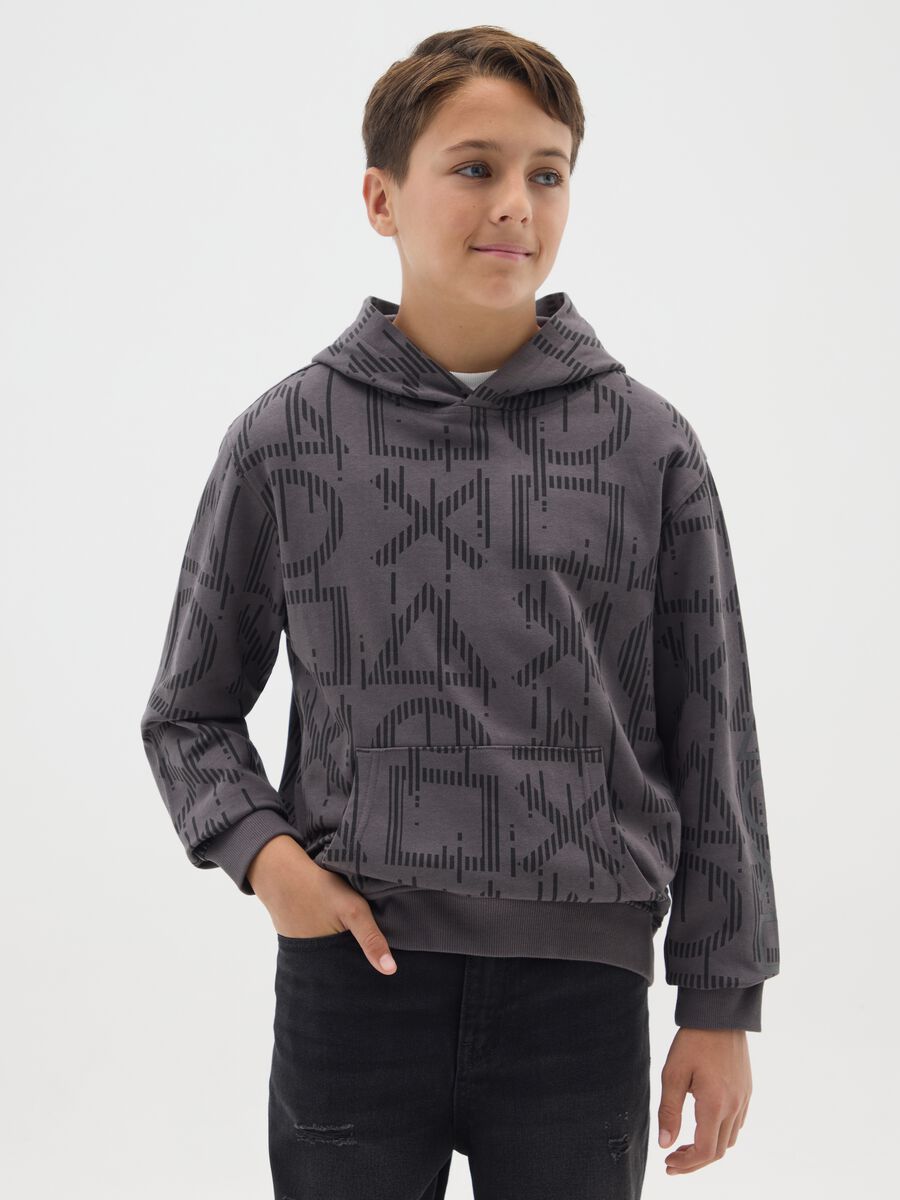 Boys' pure cotton grey hoodie regular fit_0