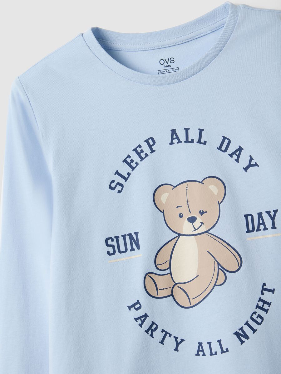 Pigiama azzurro in cotone organico_2