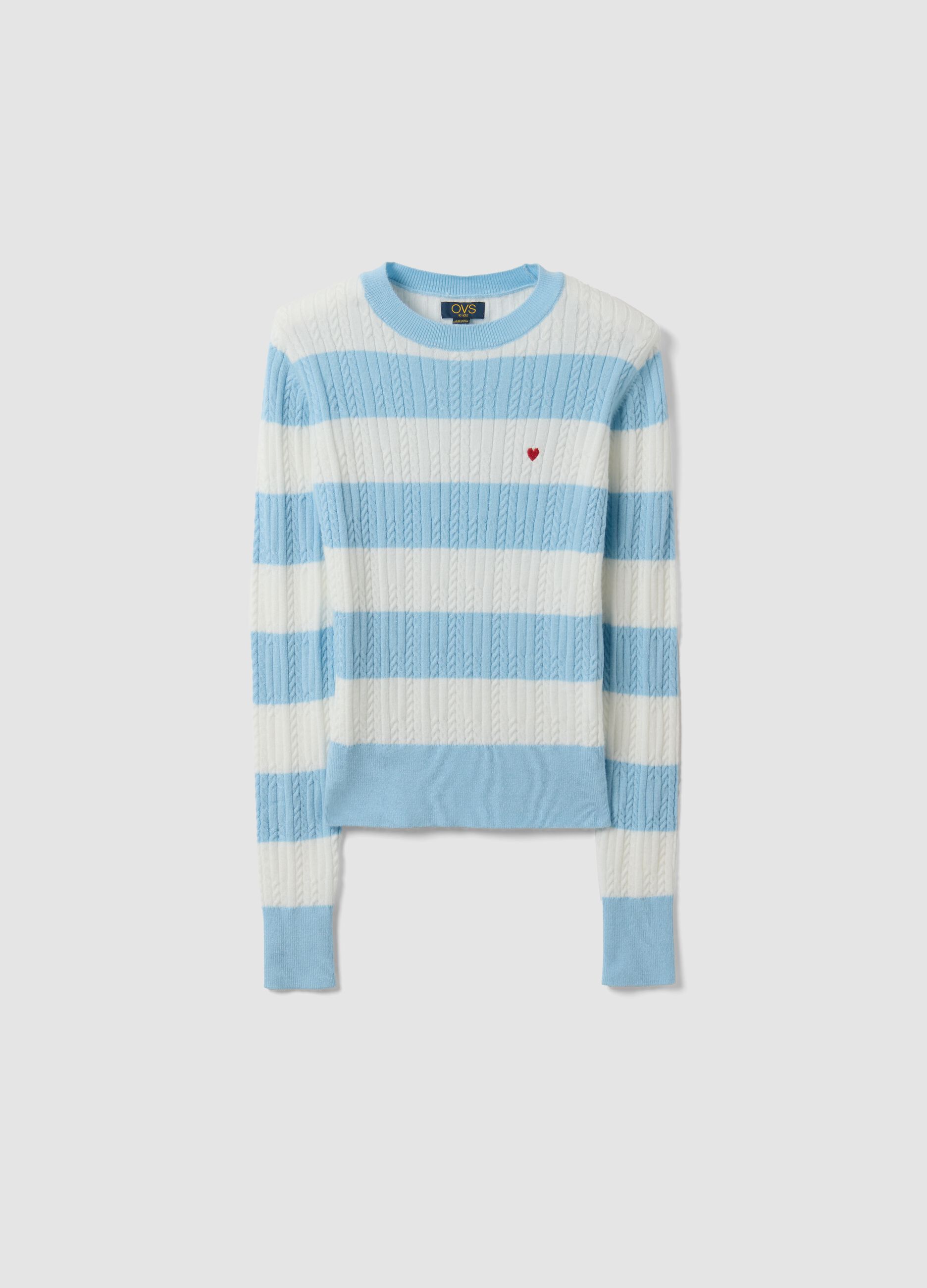 Multicolour striped viscose-blend boat-neck jumper for girls