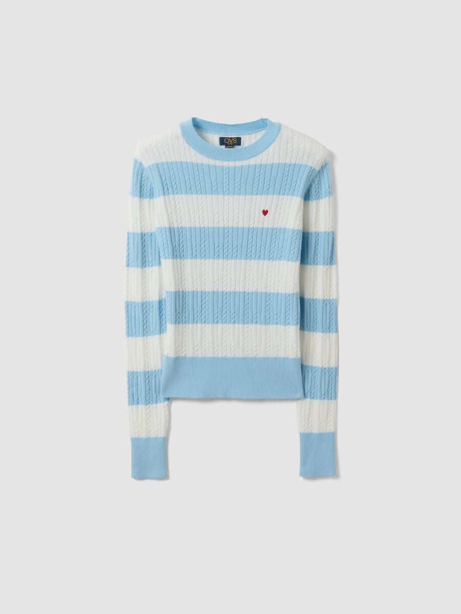 Multicolour striped viscose-blend boat-neck jumper for girls_3