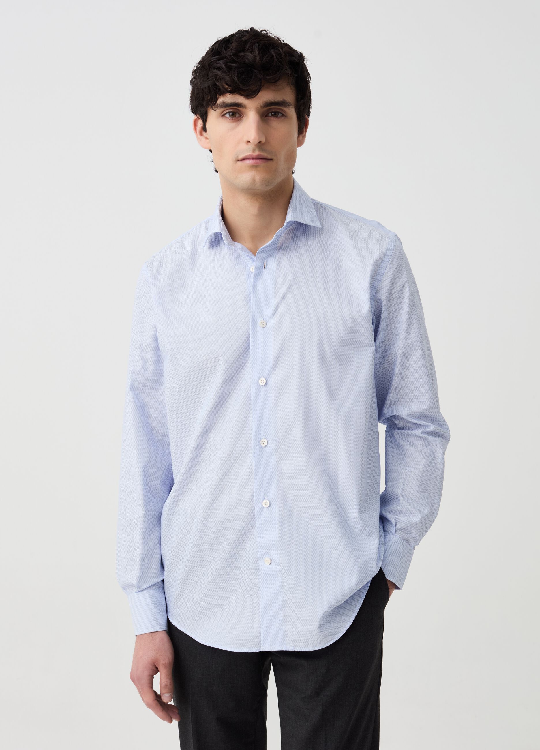 Camicia regular fit in cotone oxford