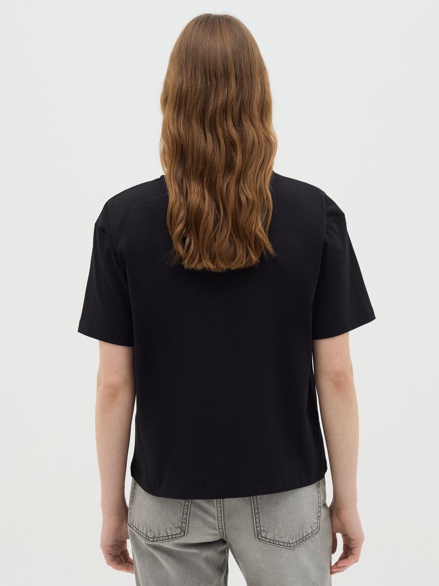 Black short sleeve cotton T-shirt by Ovs_3