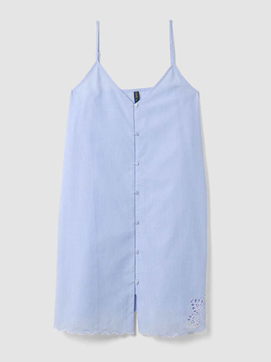 Light blue organic cotton nightdress with thin straps_4