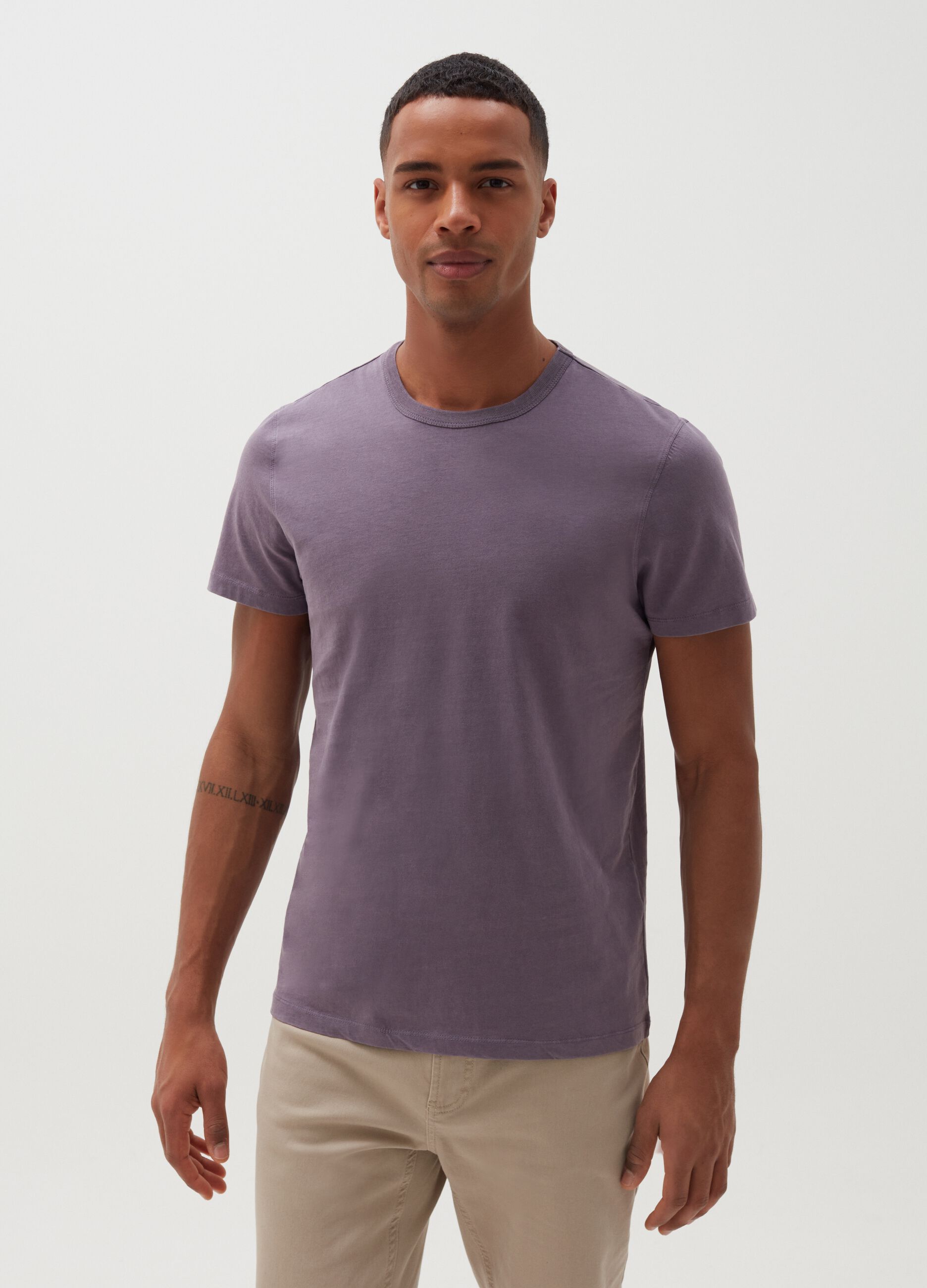 T-shirt girocollo in cotone premium