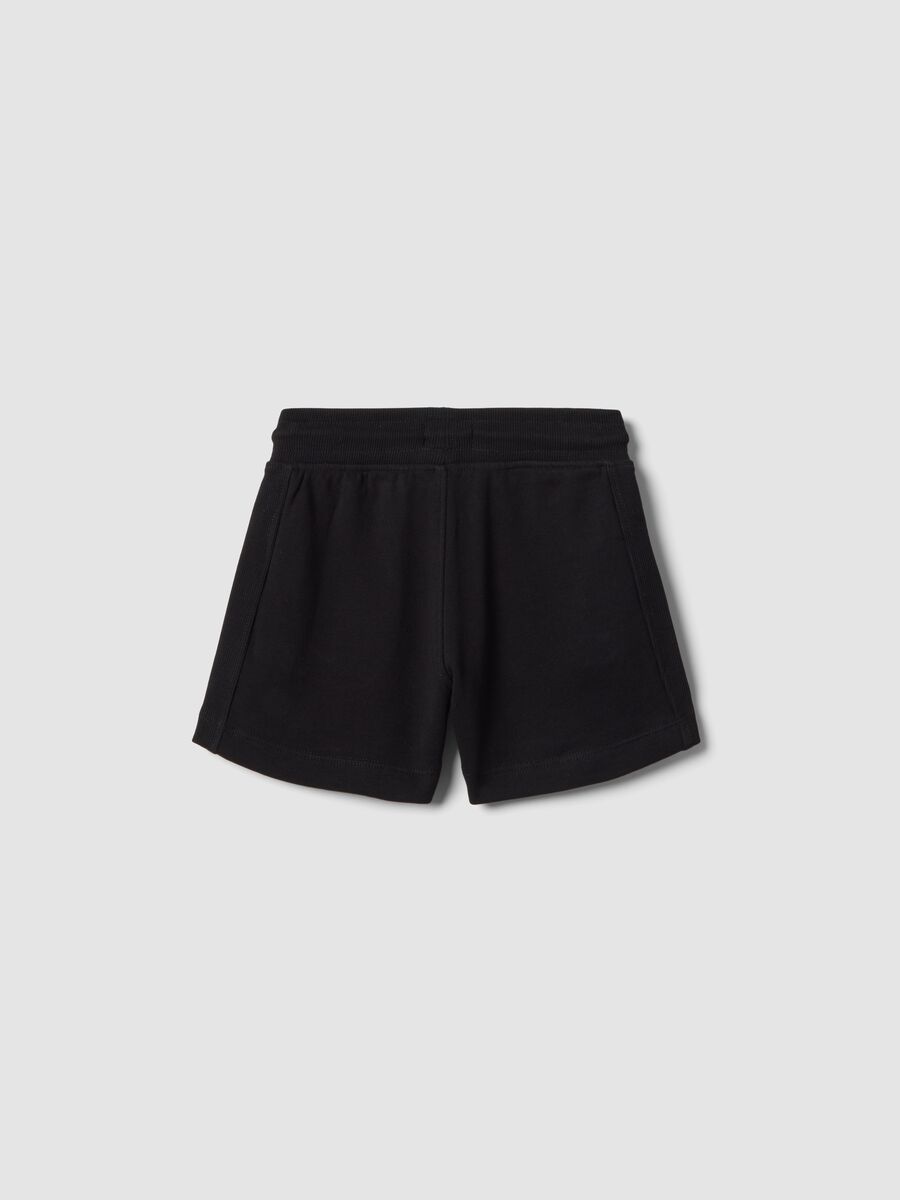 Shorts in puro cotone nero da bambina regular fit_1