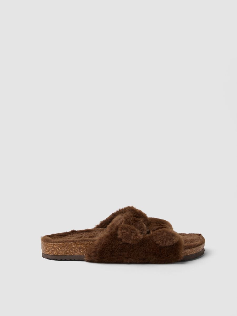 Brown double-strap slippers_0