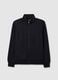 Blue Cotton Blend Zip-Up Sweatshirt_4