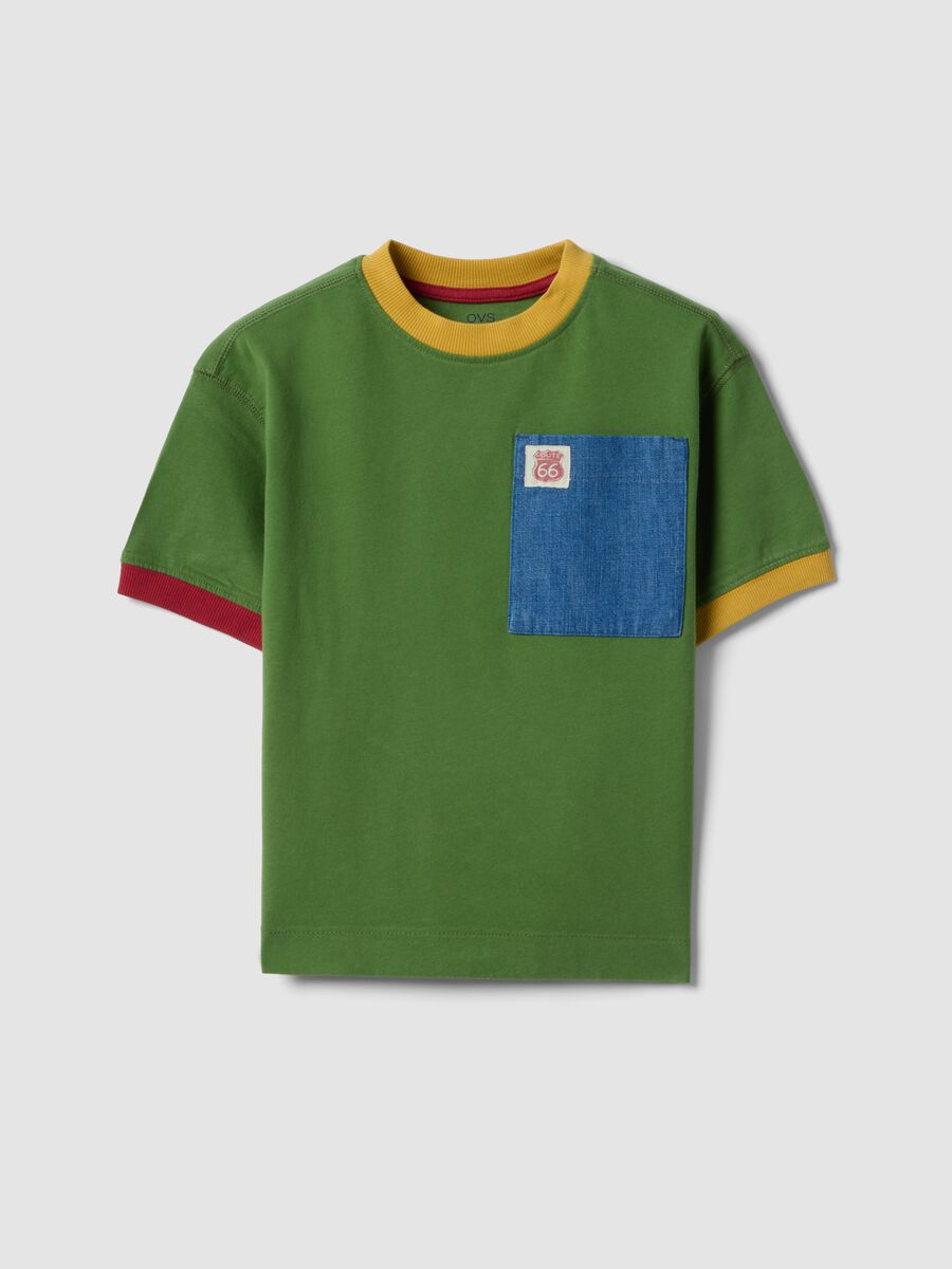 Green short-sleeved pure cotton T-shirt_0