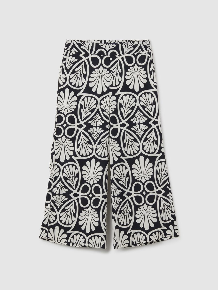 Women's multicolour pure cotton palazzo trousers with wide leg_0