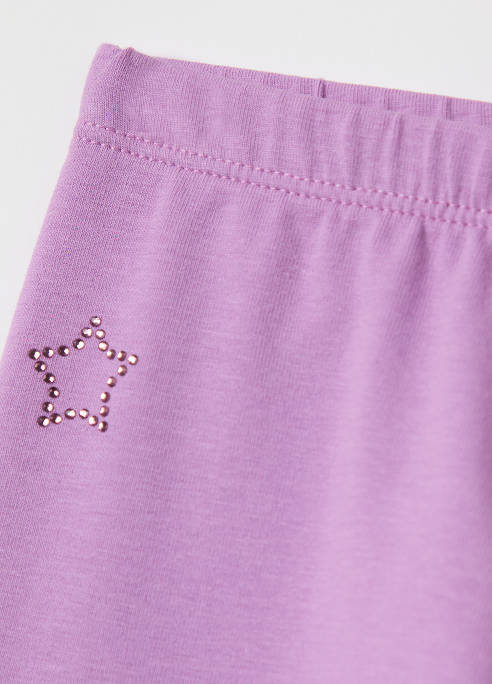 Leggings with diamanté stars application