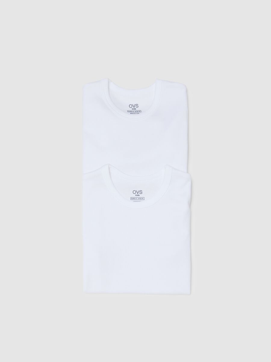 White Cotton Short Sleeve T-Shirt Twin Pack_3