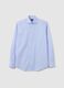 Men's pure cotton blue slim fit easy iron shirt_4