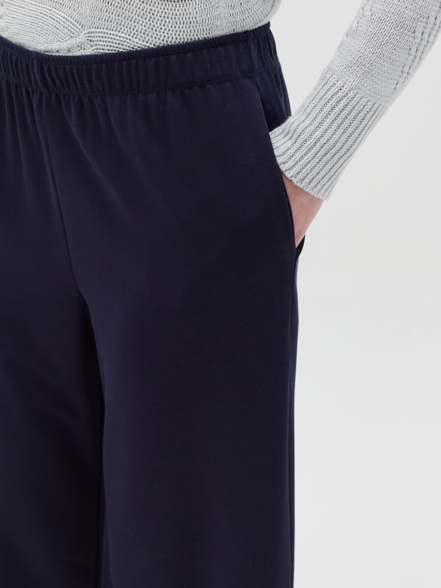 Blue wide-leg pull-on trousers_2