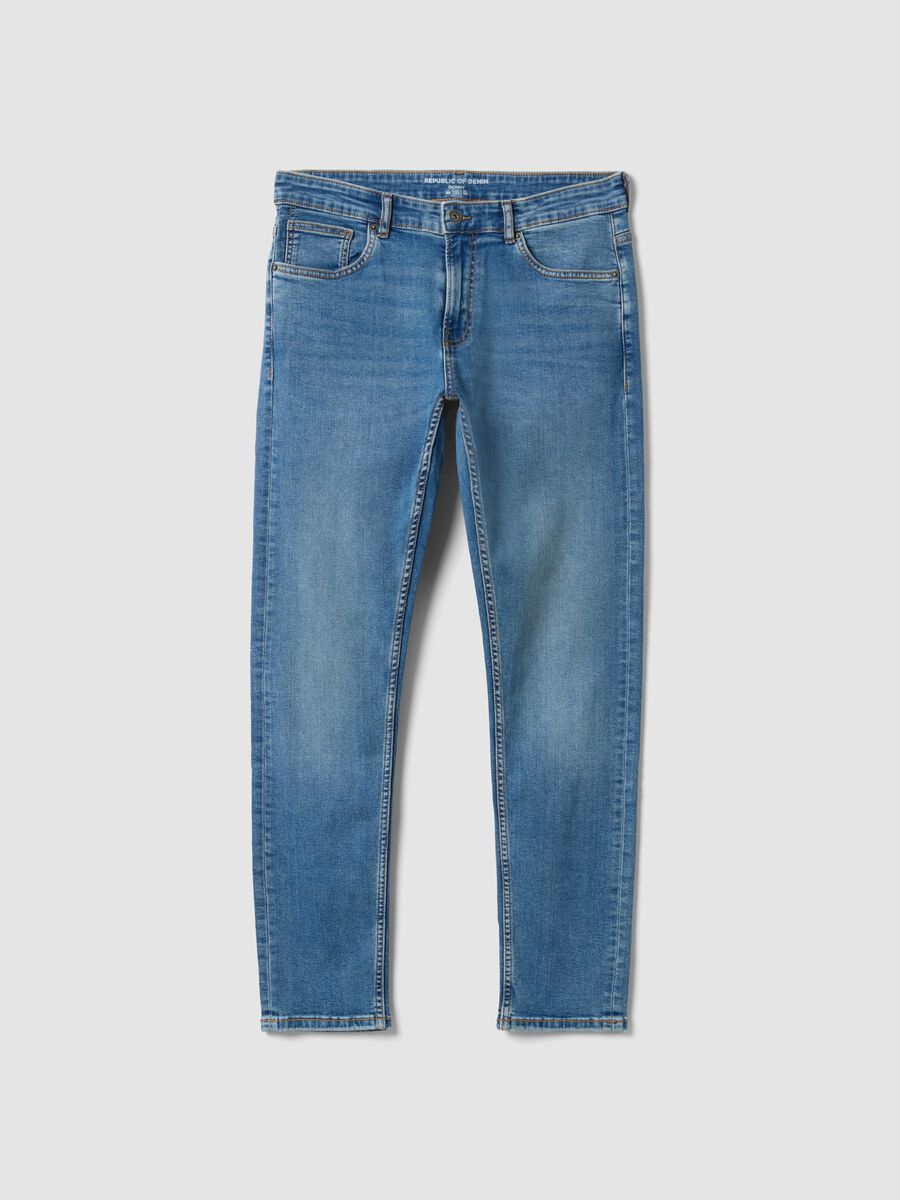 Light blue skinny-fit stretch cotton denim jeans_0