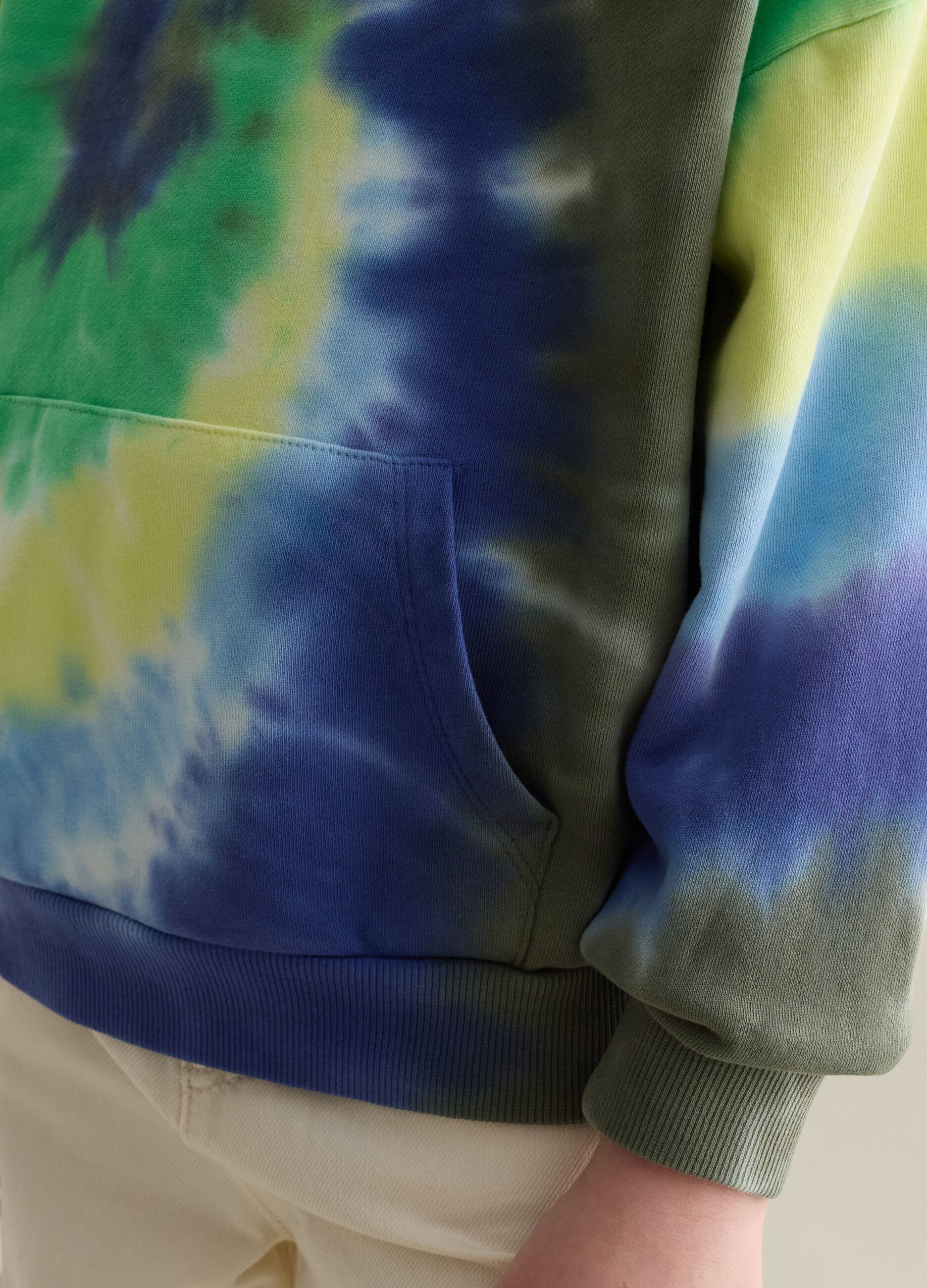 Tie Dye sweatshirt in French terry with hood