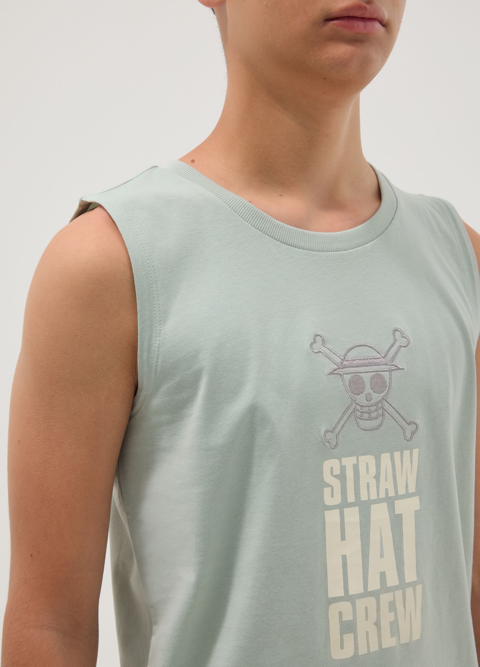 Green pure cotton vest