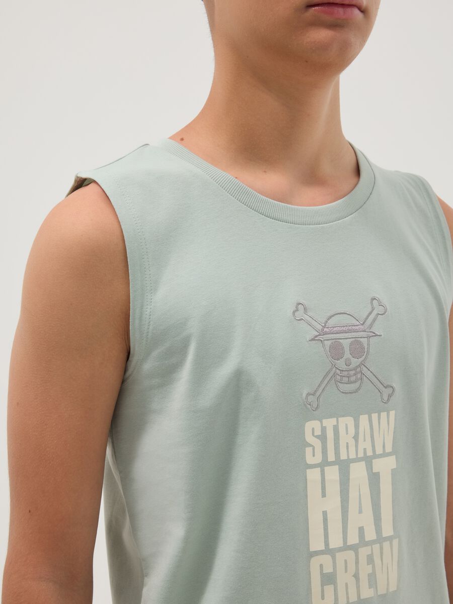 Green pure cotton vest_2