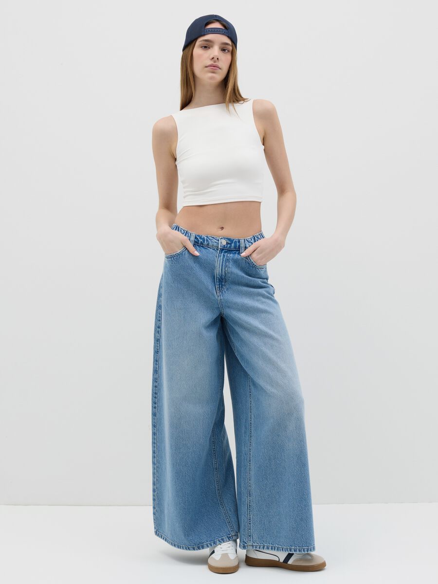 White stretch fabric crop tank by B.Angel_1