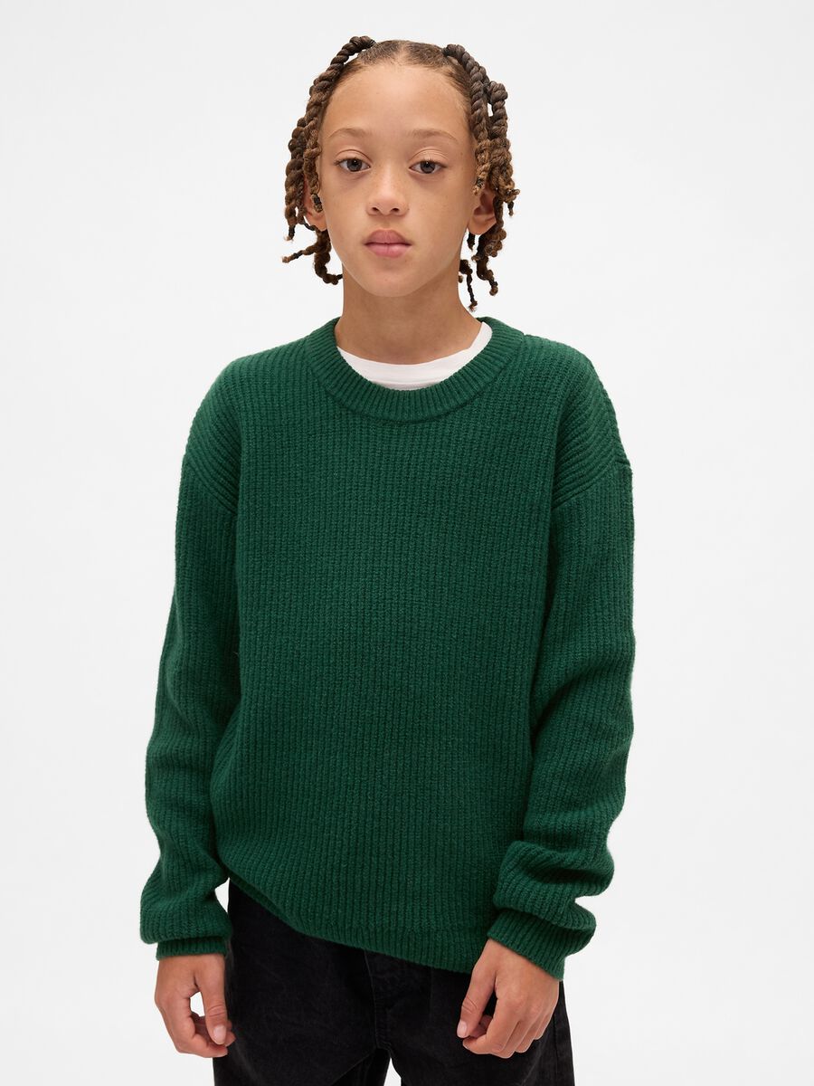 Maglione da bambino in misto cotone verde_0