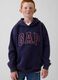 Blue cotton blend kids' hoodie regular fit with hood and logo_0