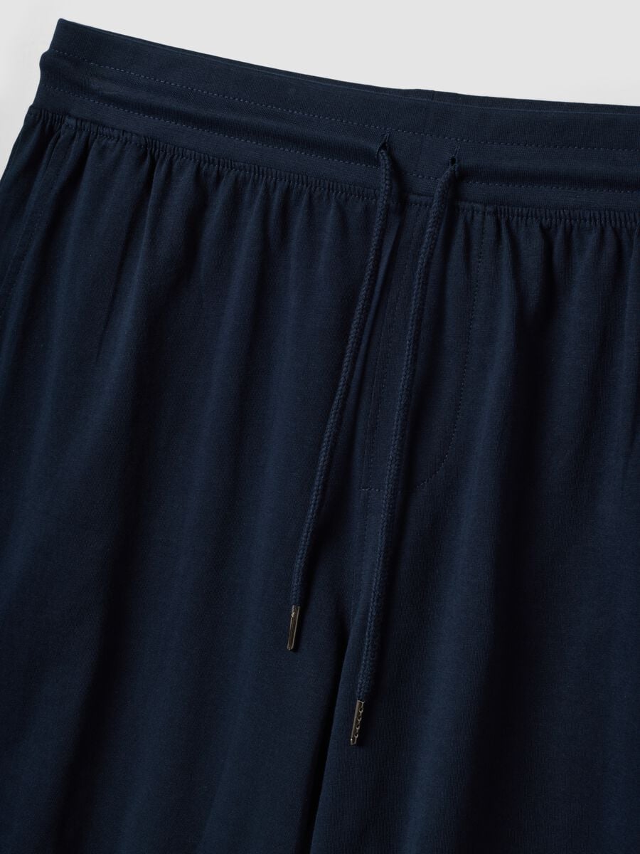 Pantaloncini pigiama blu in cotone organico_6