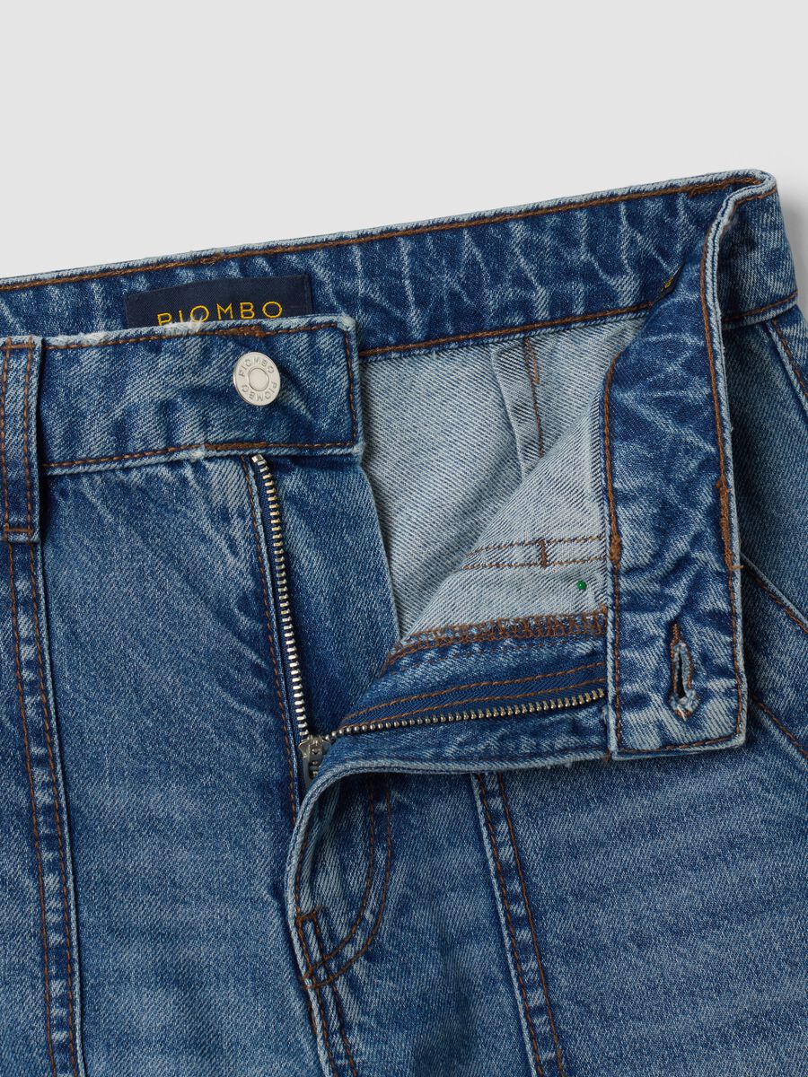 Blue denim wide-leg jeans in pure cotton_2