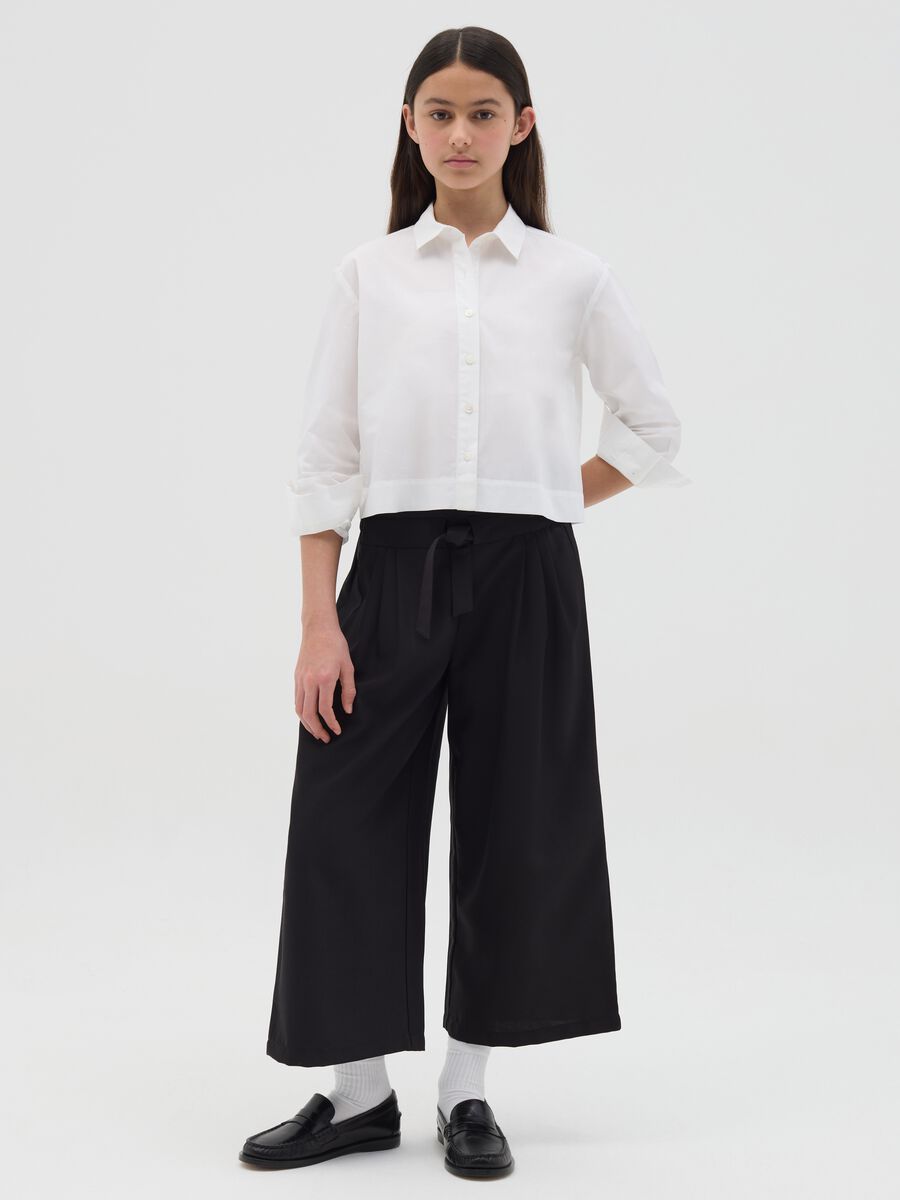 Pantaloni a gamba larga con cintura_1