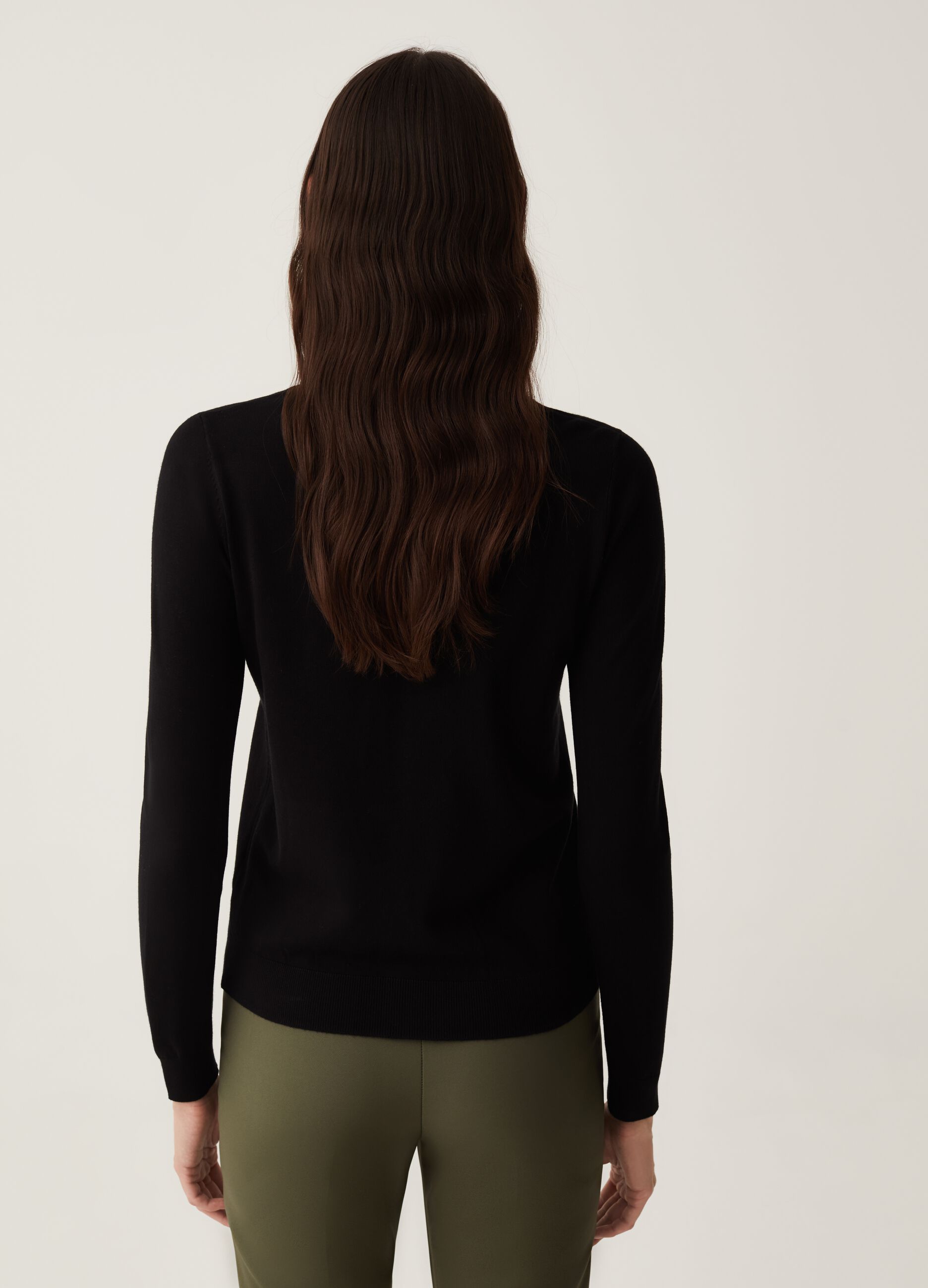 Cardigan con scollo rotondo